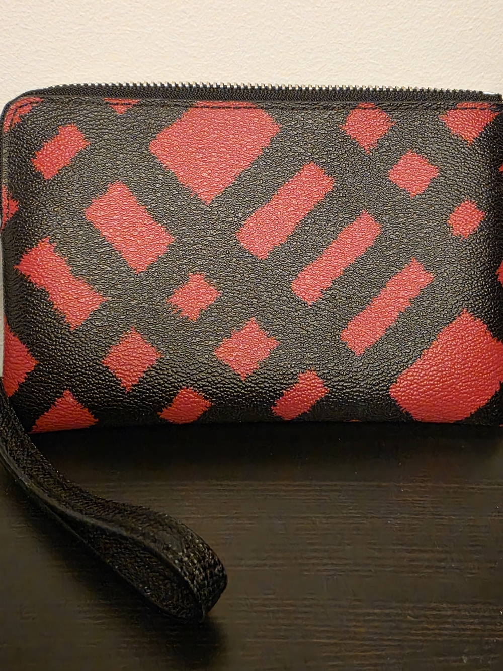 Coach Black and Red Signature Wristlet Pouch - Picture 3 of 4